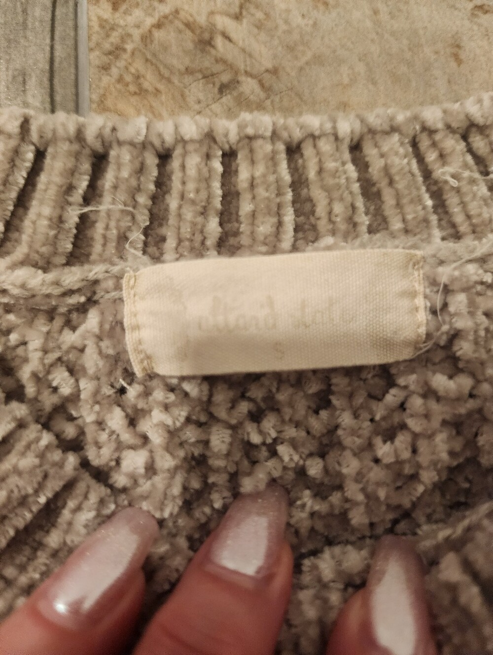 Altar'd State Chunky Knit Beige Cropped Sweater - Picture 2 of 7